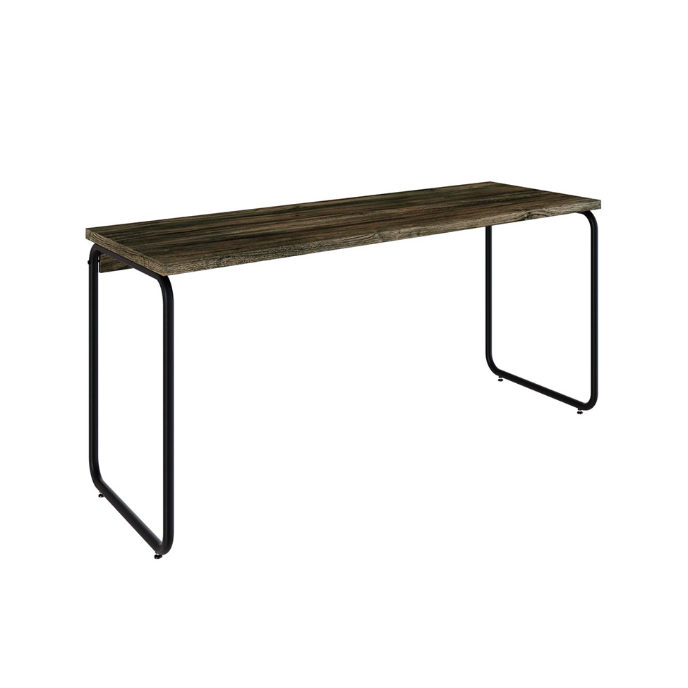 Escrivaninha Round Carvalho Dark e Preta 150 cm