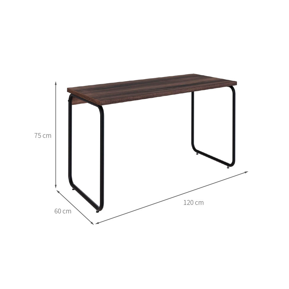 Escrivaninha Round Nogal e Preta 120 cm
