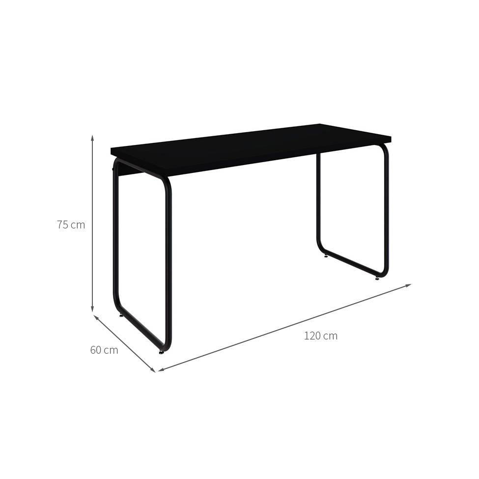Escrivaninha Round Preta 120 cm