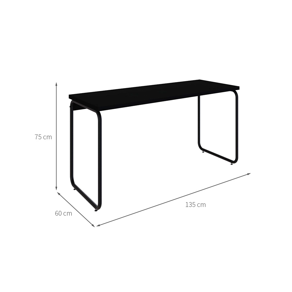 Escrivaninha Round Preta 135 cm