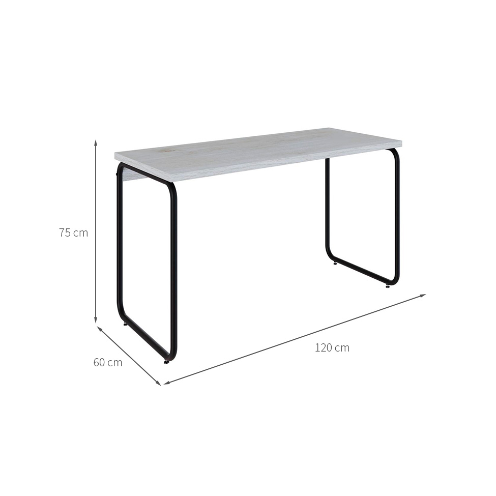 Escrivaninha Round Snow e Preta 120 cm