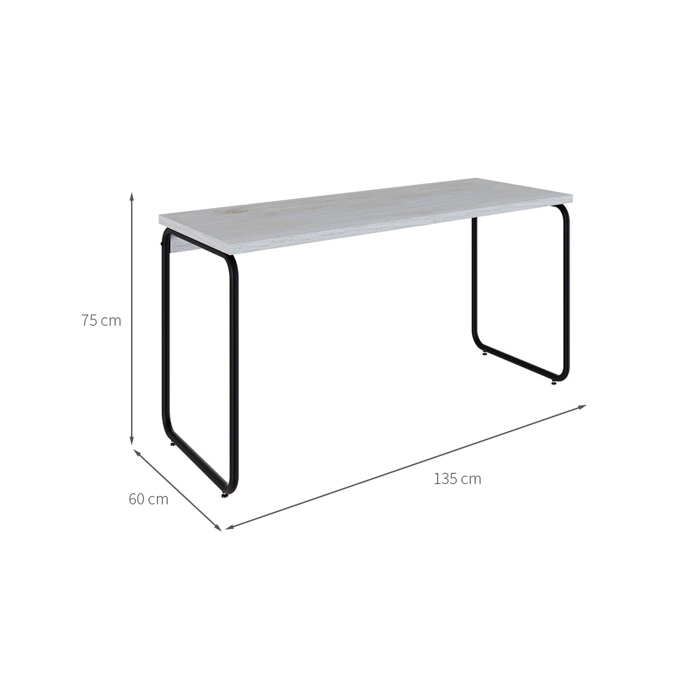 Escrivaninha Round Snow e Preta 135 cm