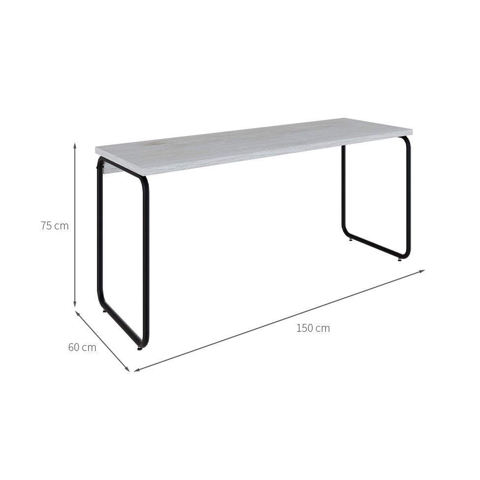 Escrivaninha Round Snow e Preta 150 cm
