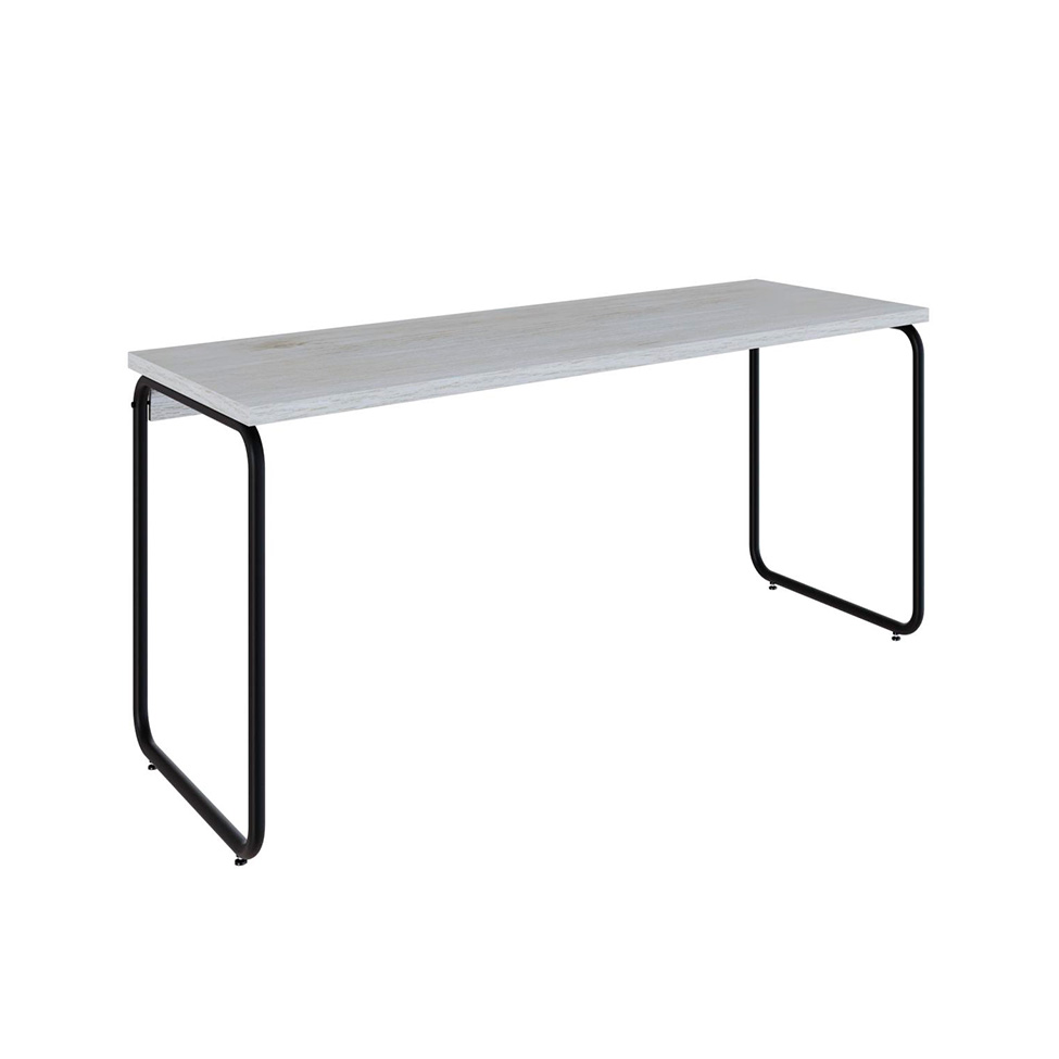 Escrivaninha Round Snow e Preta 150 cm