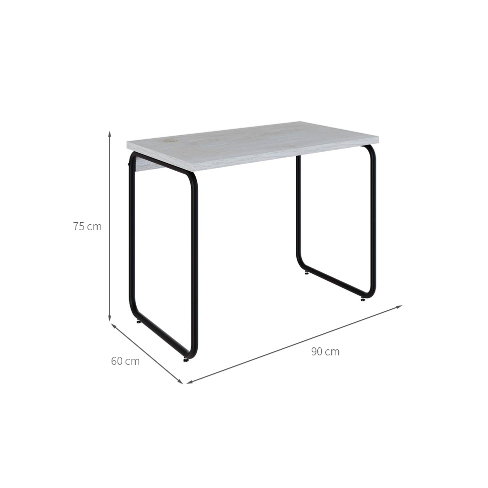 Escrivaninha Round Snow e Preta 90 cm
