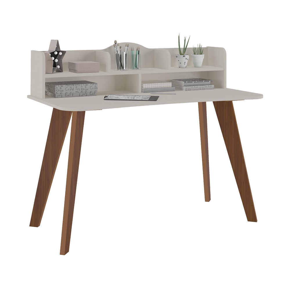 Escrivaninha Sofia Off White e Cedro