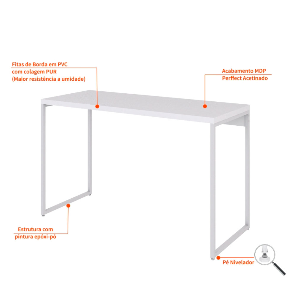 Escrivaninha Studio Branca 120 cm