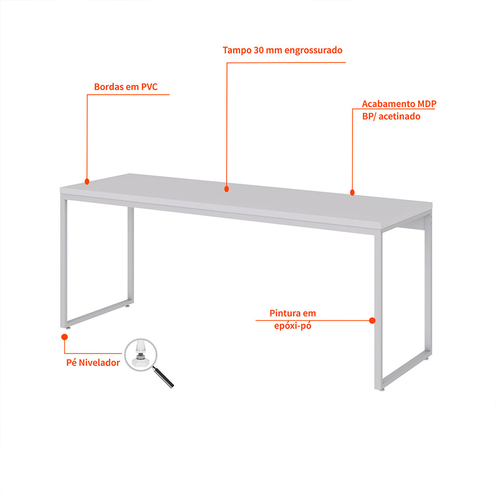 Escrivaninha Studio Branca 180 cm