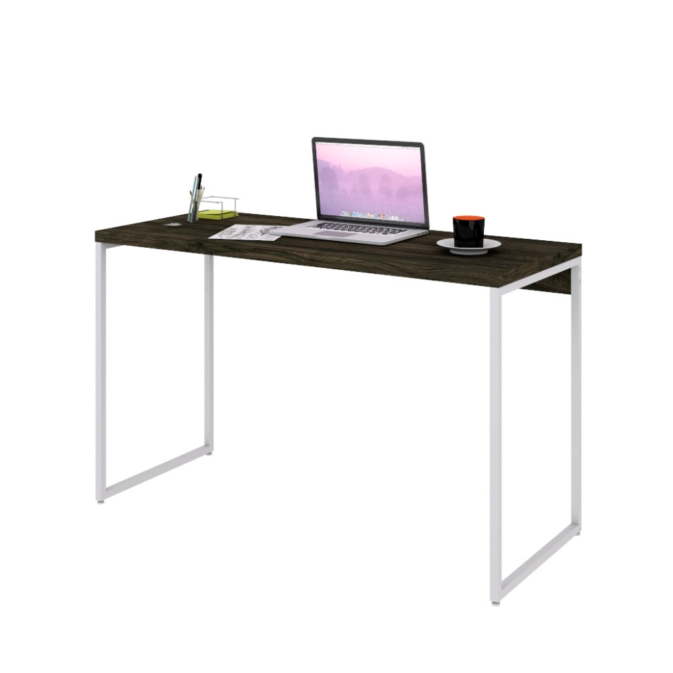 Escrivaninha Studio Carvalho Dark e Branca 120 cm