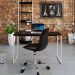 Escrivaninha Studio Carvalho Dark e Branca 120 cm