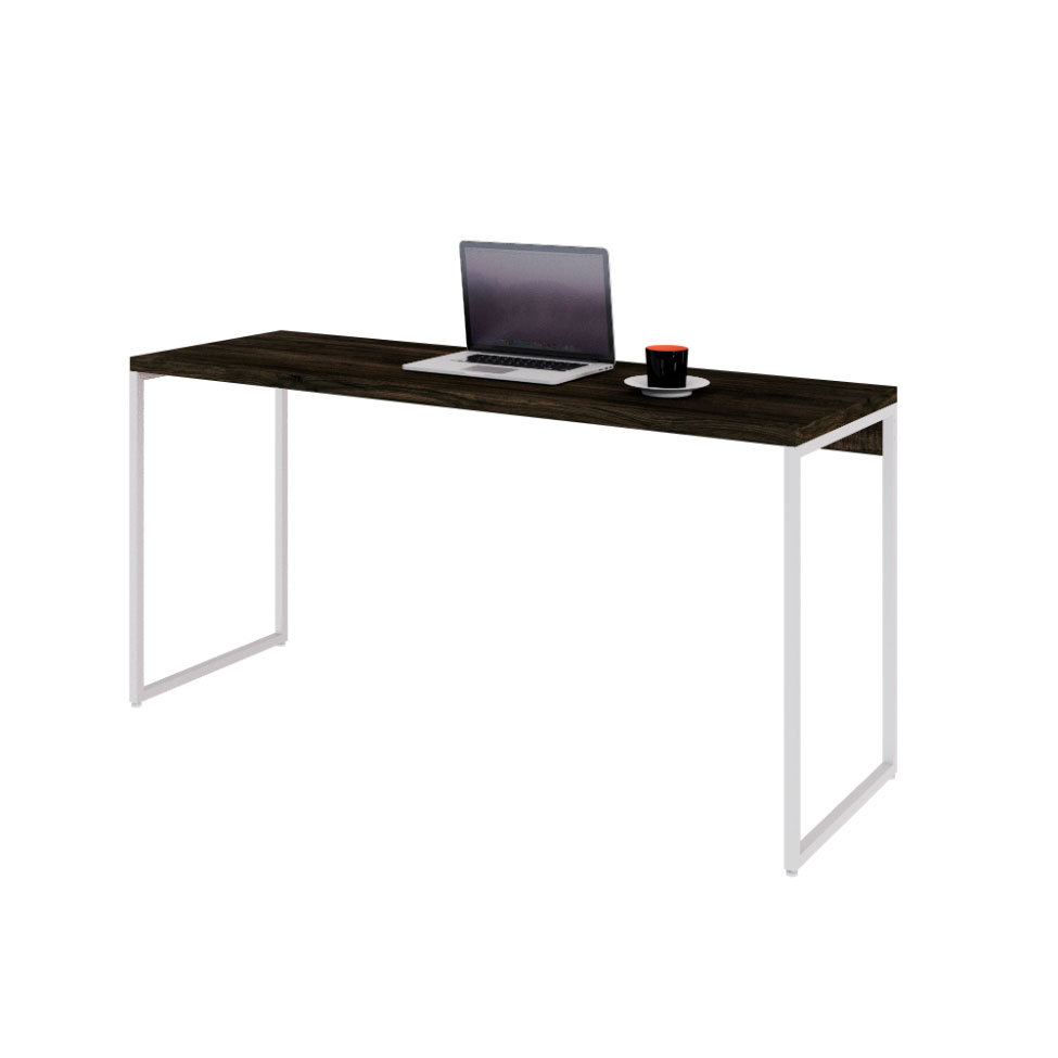 Escrivaninha Studio Carvalho Dark e Branca 150 cm