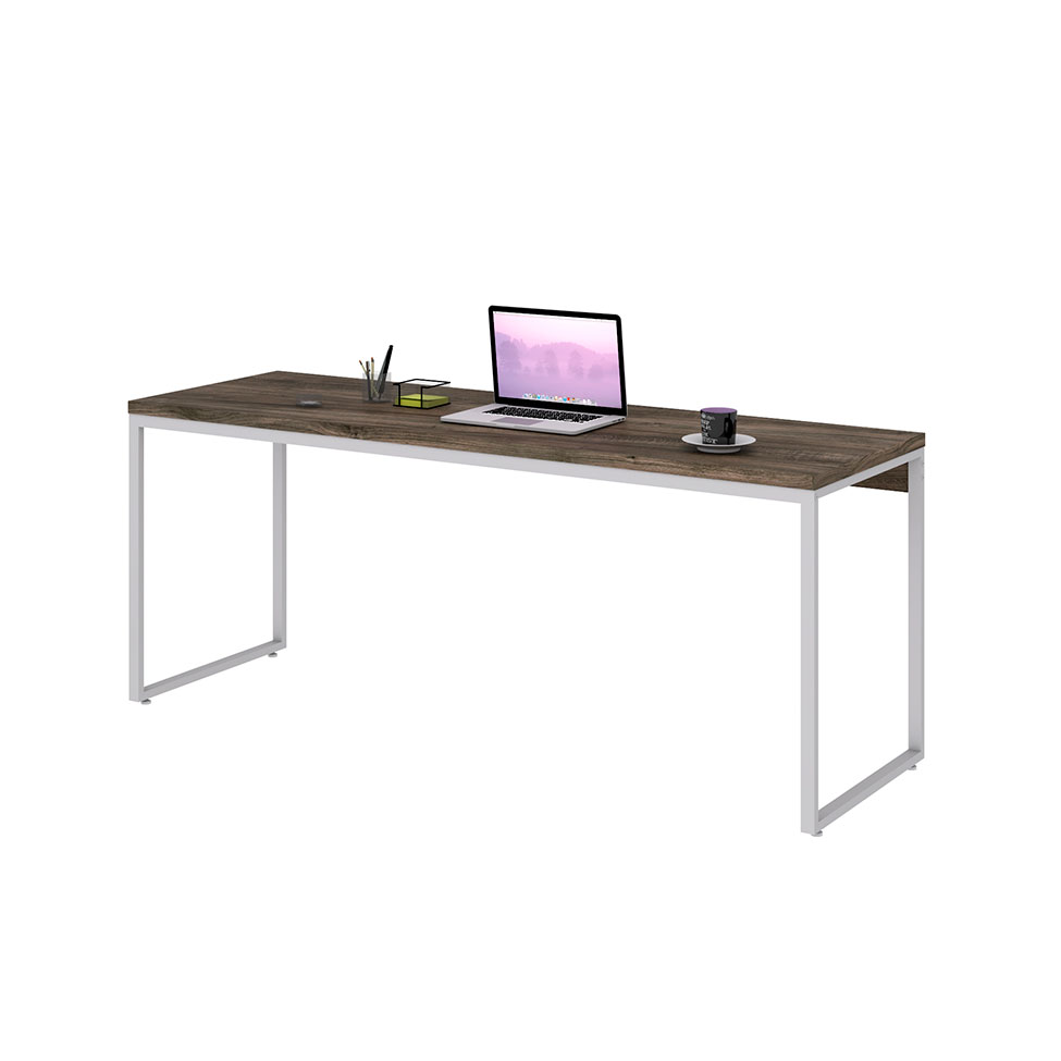 Escrivaninha Studio Carvalho Dark e Branca 180 cm