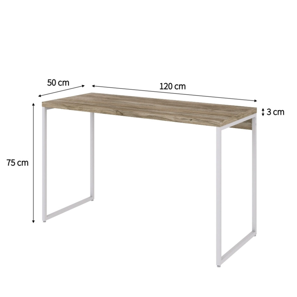 Escrivaninha Studio Carvalho e Branca 120 cm