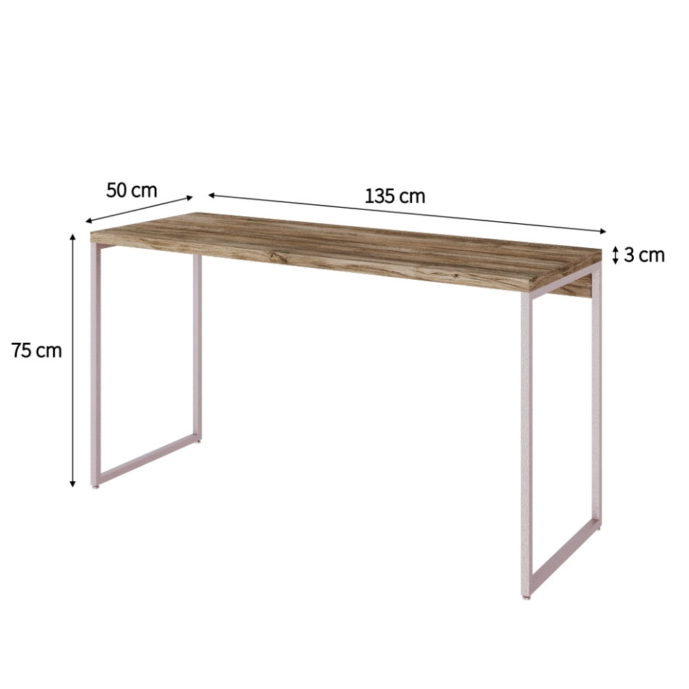 Escrivaninha Studio Carvalho e Branca 135 cm