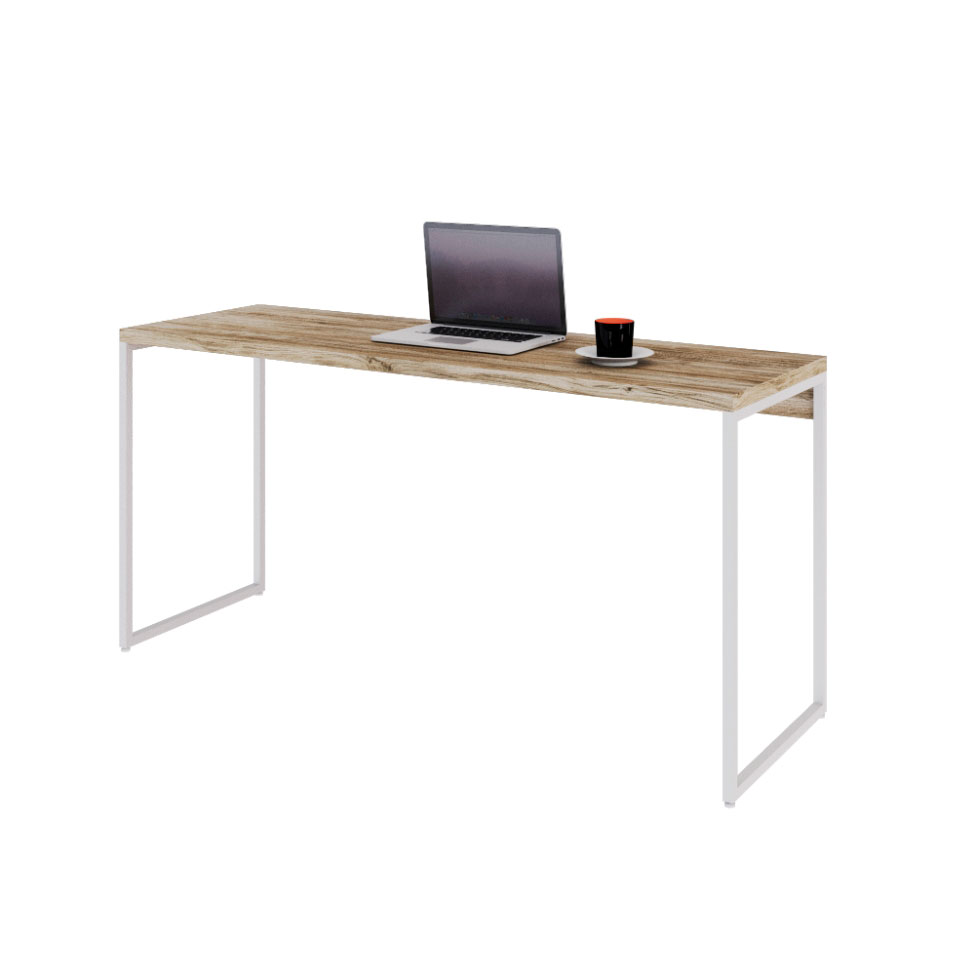 Escrivaninha Studio Carvalho e Branca 150 cm