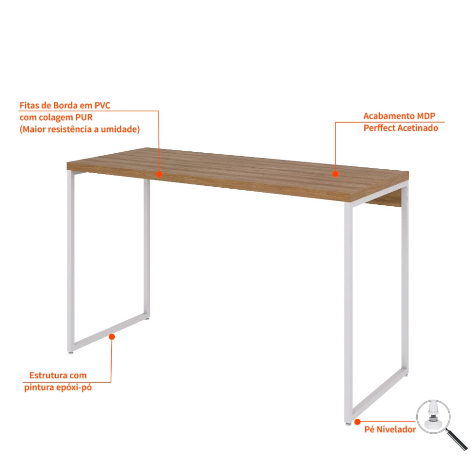 Escrivaninha Studio Mel e Branca 120 cm