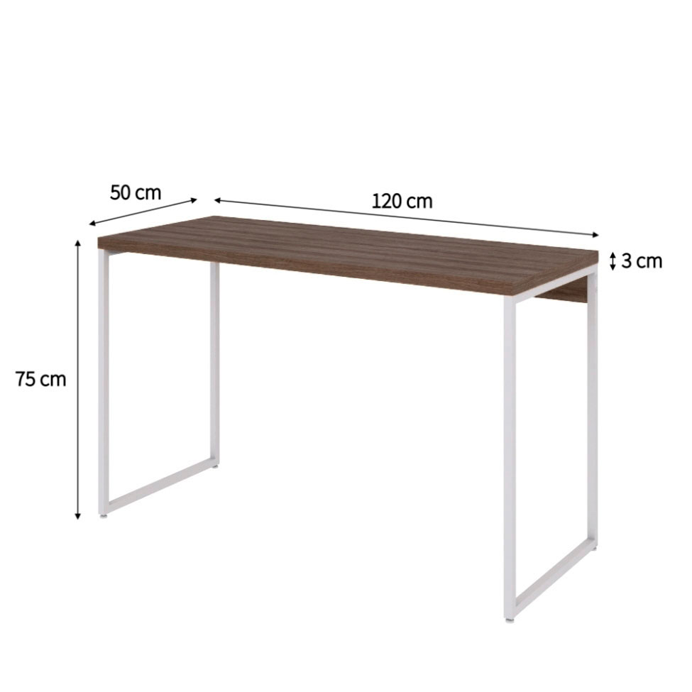 Escrivaninha Studio Nogal e Branca 120 cm