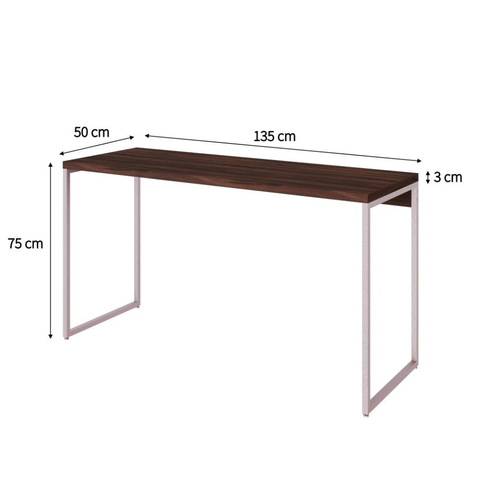 Escrivaninha Studio Nogal e Branca 135 cm