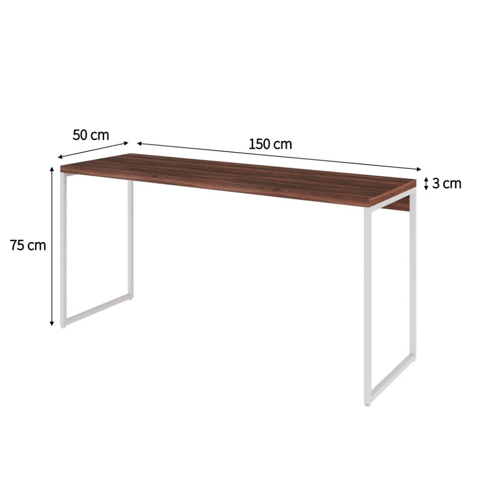 Escrivaninha Studio Nogal e Branca 150 cm