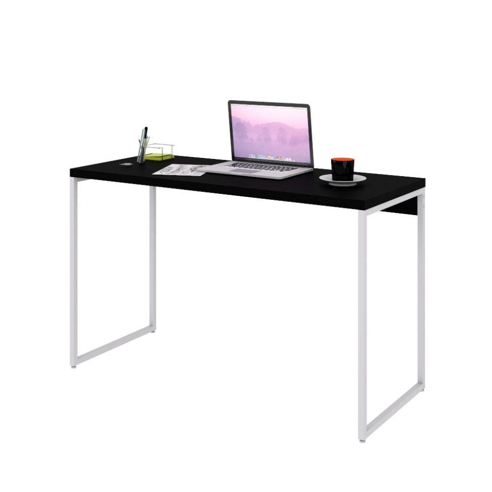 Escrivaninha Studio Preta e Branca 120 cm