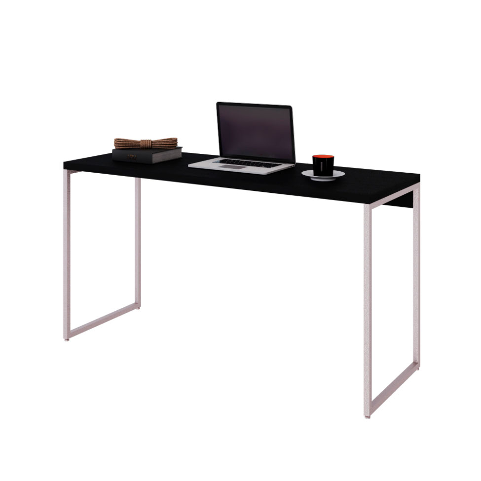 Escrivaninha Studio Preta e Branca 135 cm