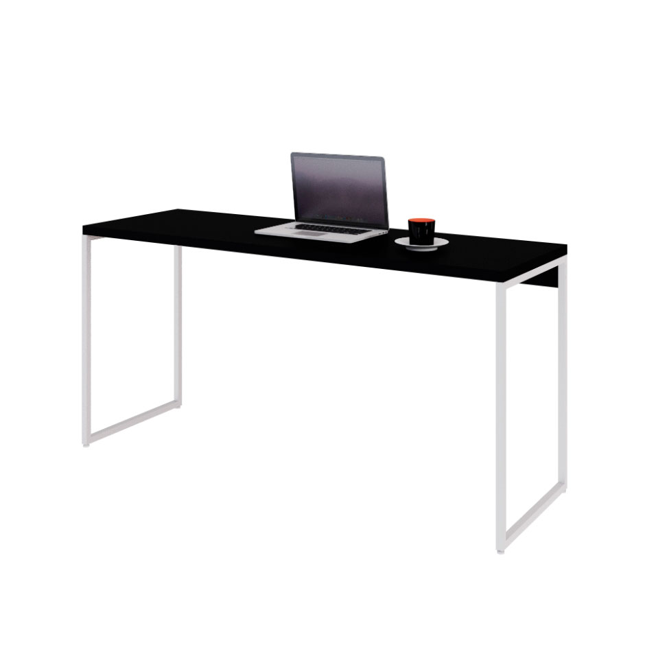 Escrivaninha Studio Preta e Branca 150 cm