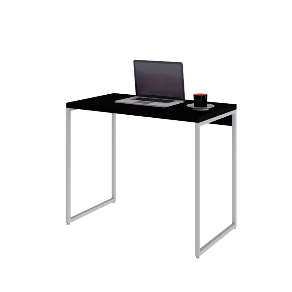 Escrivaninha Studio Preta e Branca 90 cm