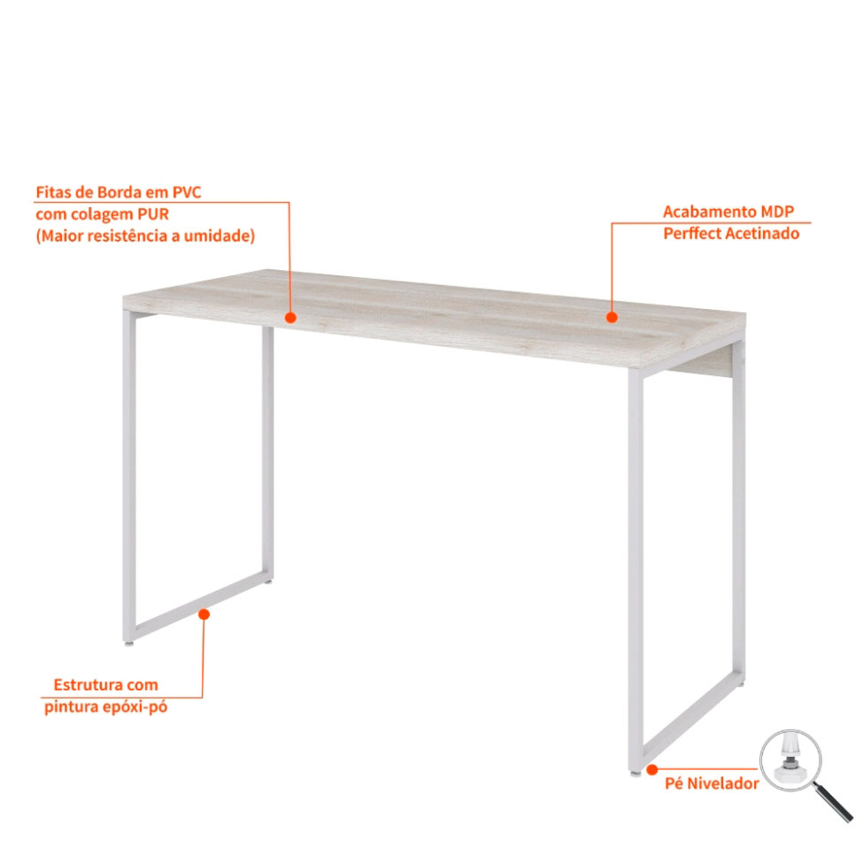 Escrivaninha Studio Snow e Branca 120 cm