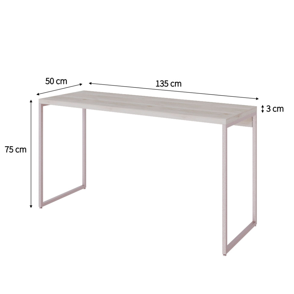 Escrivaninha Studio Snow e Branca 135 cm