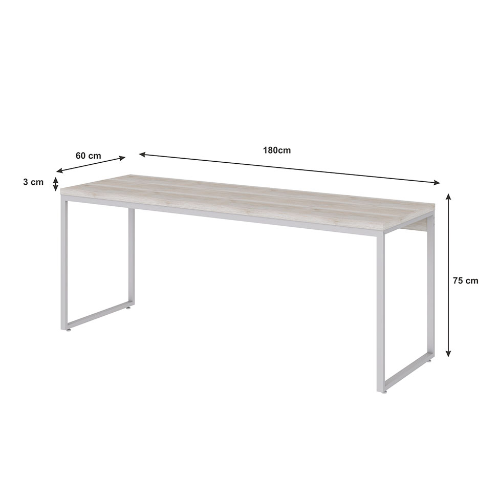 Escrivaninha Studio Snow e Branca 180 cm