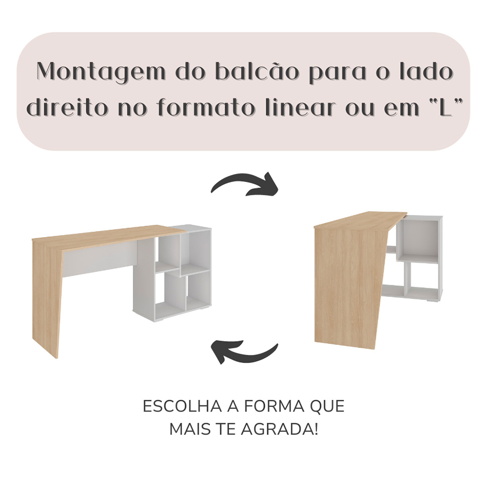 Escrivaninha Urban Carvalho e Branca