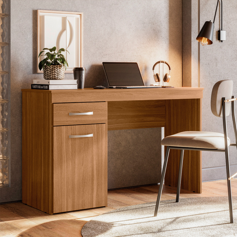 Escrivaninha Vitoria 1 Porta 1 Gavetas Amêndola