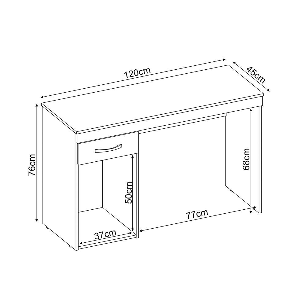 Escrivaninha Vitoria 1 Porta 1 Gavetas Amêndola