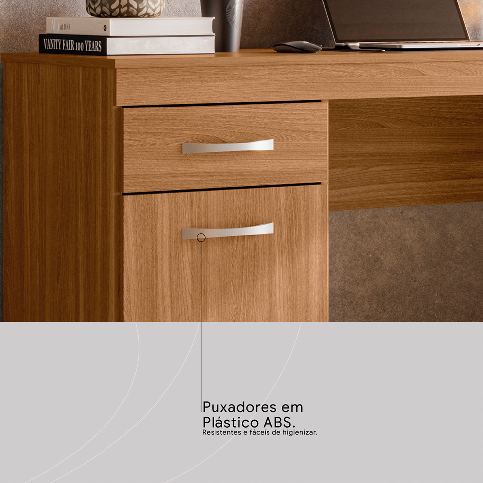 Escrivaninha Vitoria 1 Porta 1 Gavetas Amêndola