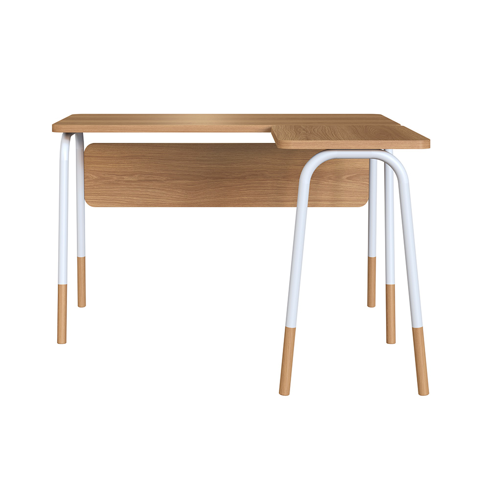 Escrivaninha em L Flexus Hanover e Branca 120 cm
