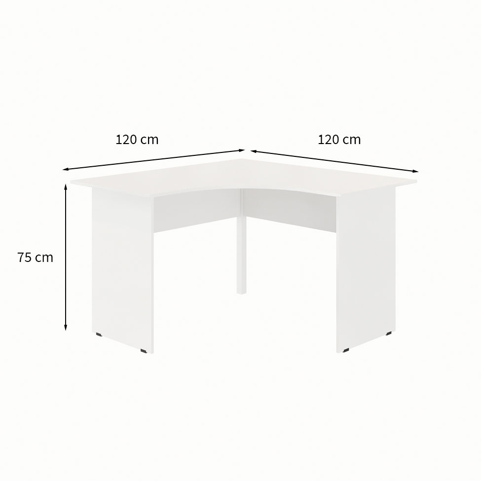 Escrivaninha em L New City Cinza 120 cm