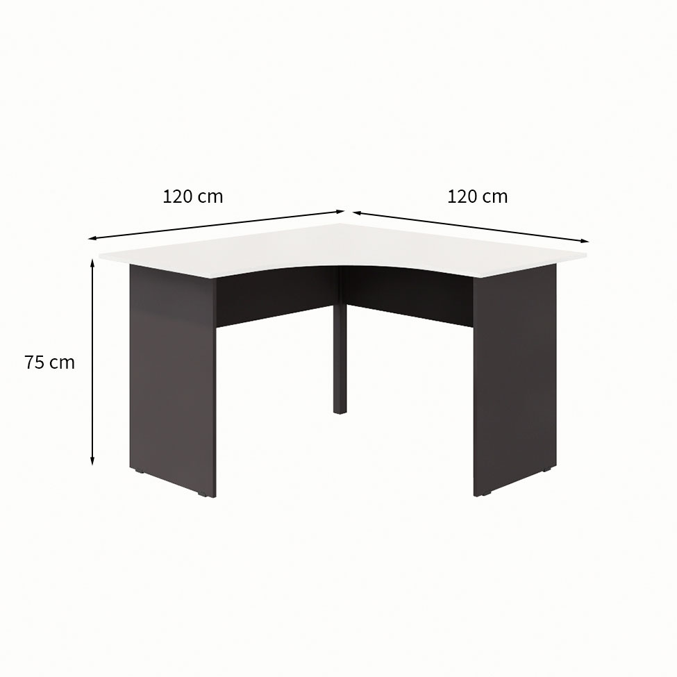 Escrivaninha em L New City Cinza e Preta 120 cm