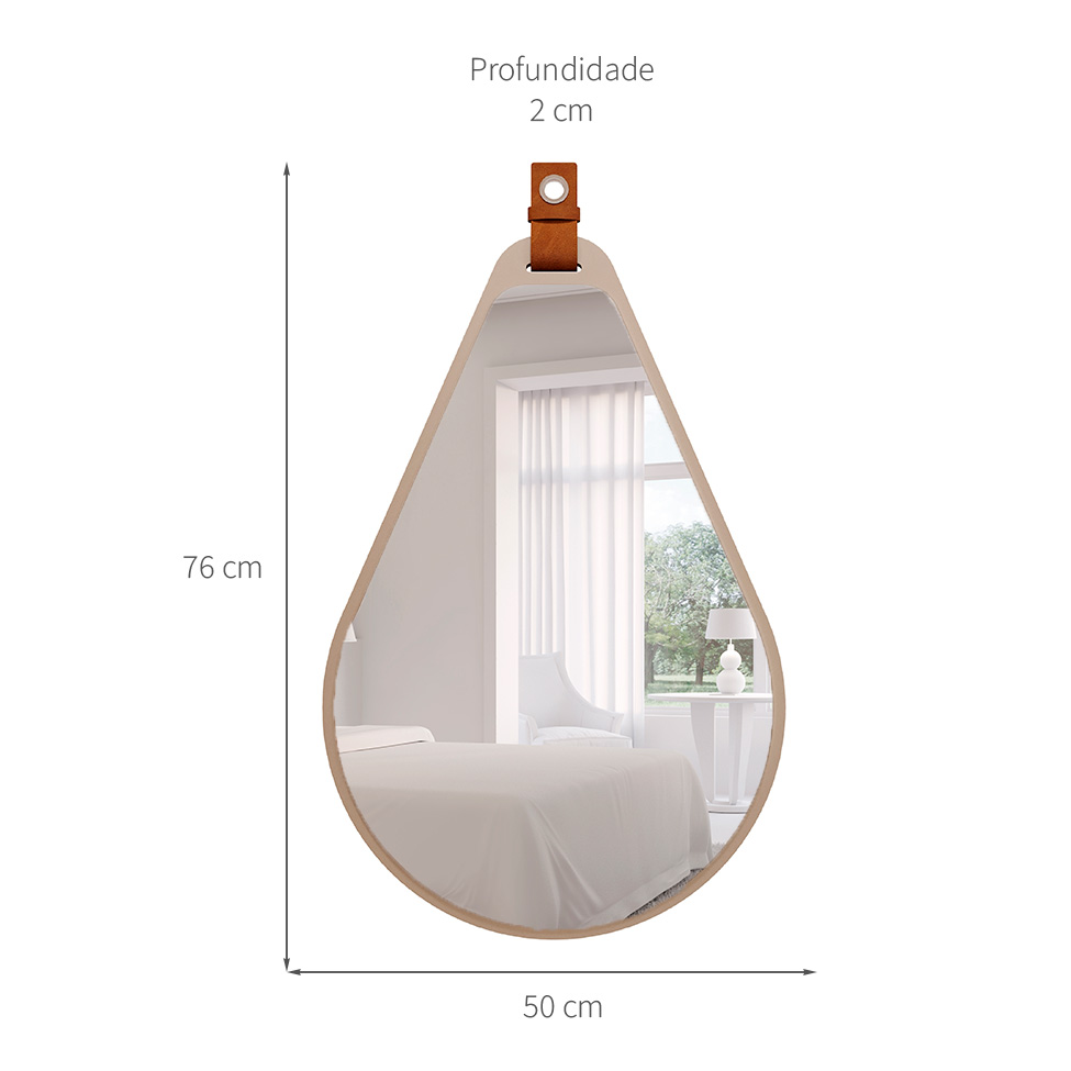 Espelho Decorativo Gota 50x76cm Capuccino