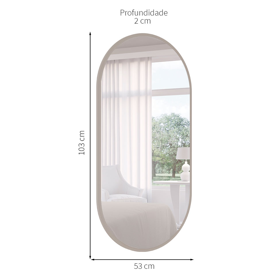 Espelho Decorativo Jade (103x53cm) Off White