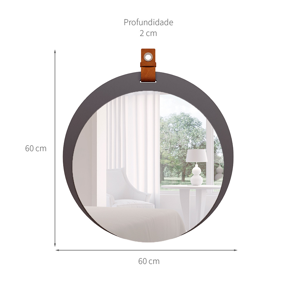 Espelho Decorativo Lua 60x60cm Titanium