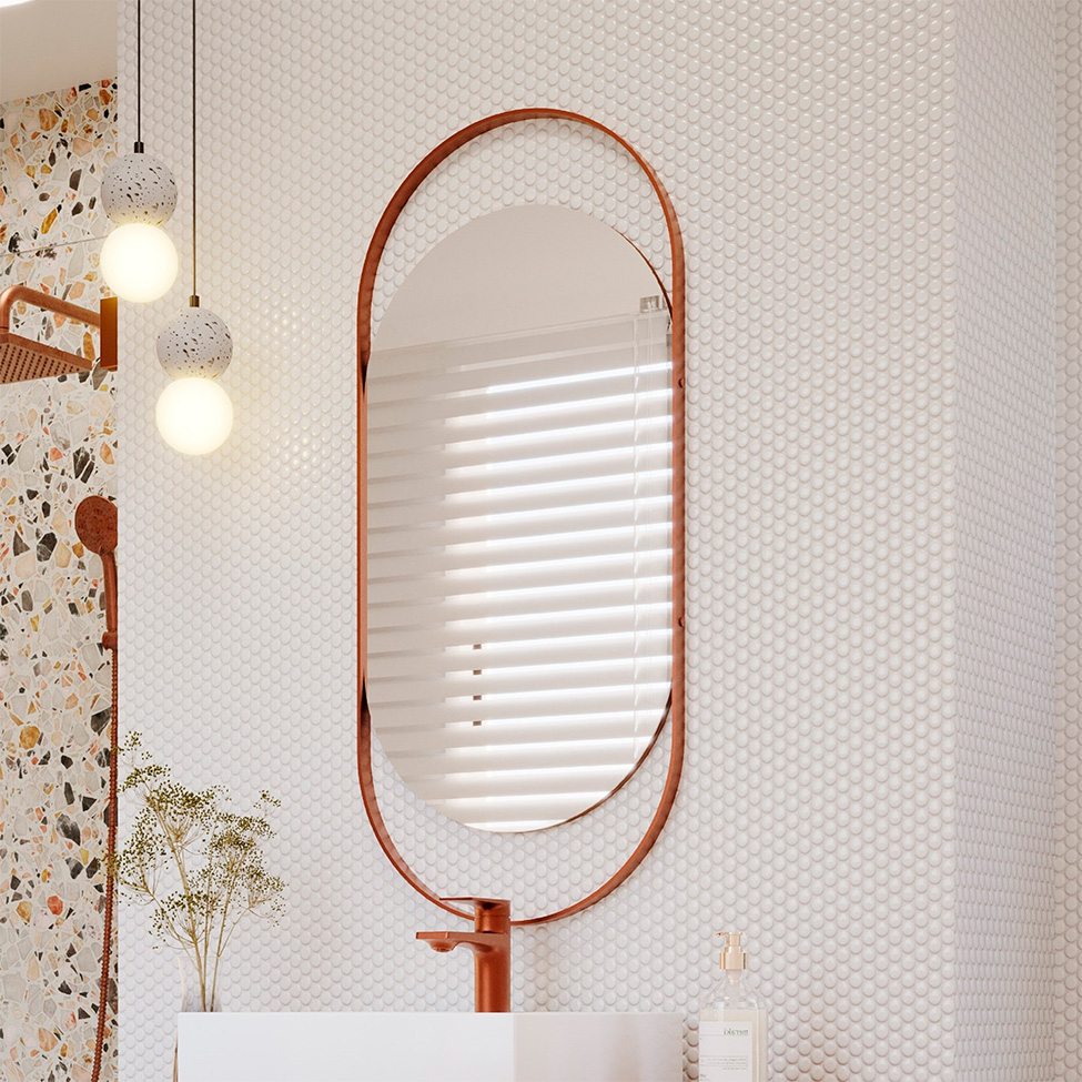 Espelho Decorativo Lumi 41x88cm Cobre