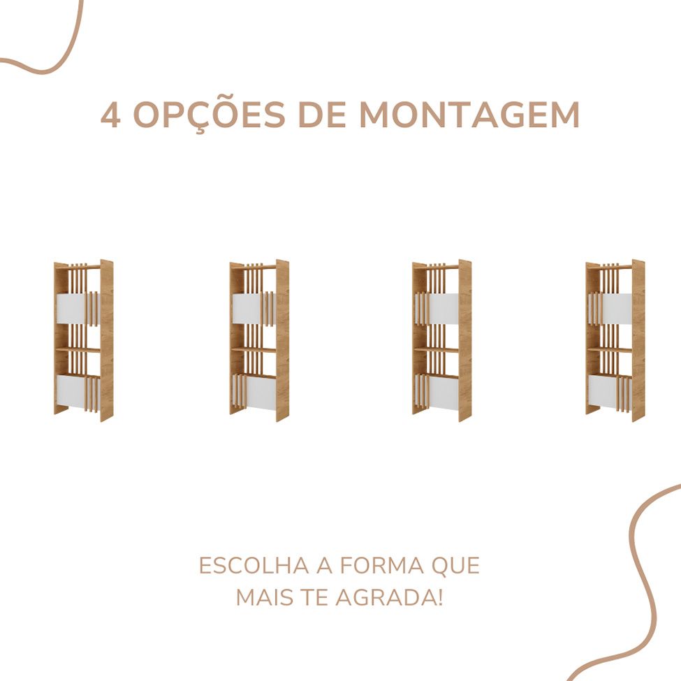 Estante Arbos 2 PT Olmo e Branca