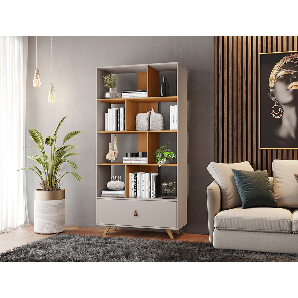 Estante Giga 1 GV Off White e Cinamomo