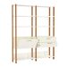 Estante Helen 100% MDF 1 Porta 2 Gavetas Off White e Freijó