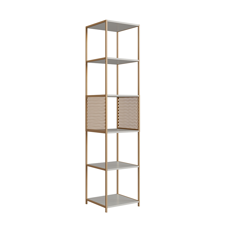 Estante Industrial Grille Arenas e Dourado 180 cm