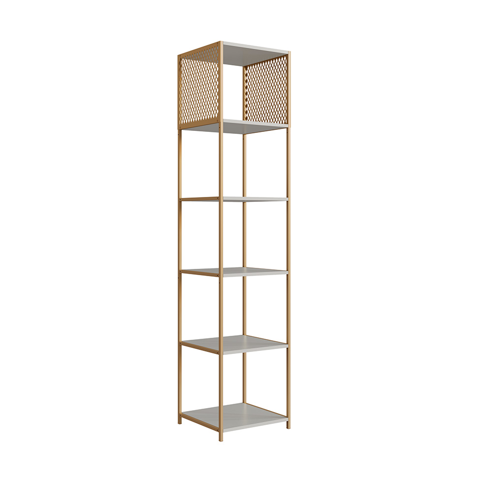 Estante Industrial Grille Arenas e Dourado 180 cm