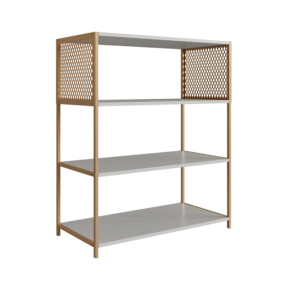 Estante Industrial Grille Arenas e Dourado 94 cm