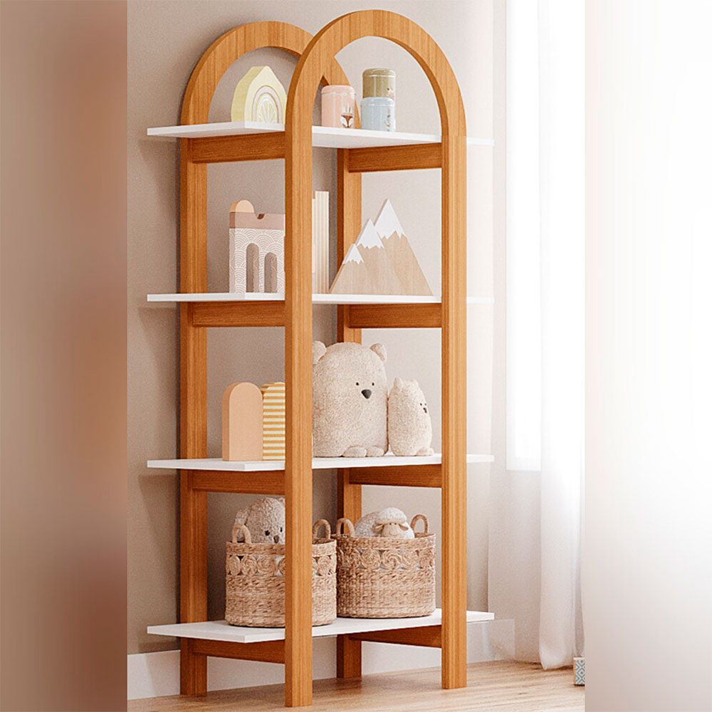 Estante Infantil Cupcake Branca e Nature