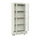 Estante Lívia com Vidro 2 Portas 1 Gaveta Off White e Dourada