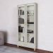 Estante Lívia com Vidro 2 Portas 1 Gaveta Off White e Dourada